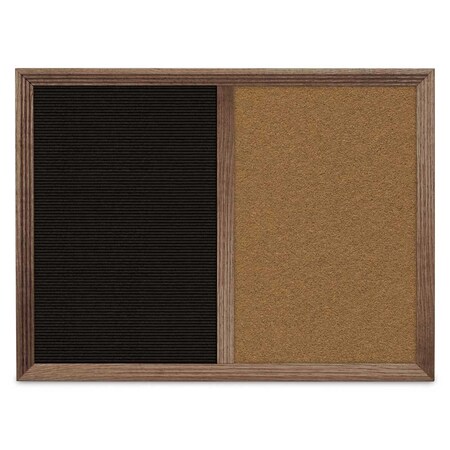 United Visual Products Enclosed Corkboard, 1 Door, 72"x36", 4" Fra UV3418-GOLD-DBURGU